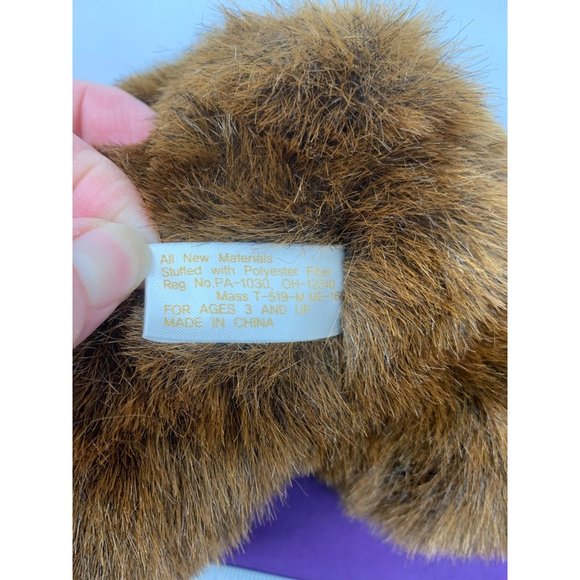 A Fiesta Toy Brown Long Leg Bear Brown 19 Inch Plaid Hat Bow Brown Plastic Eyes - Picture 8 of 14